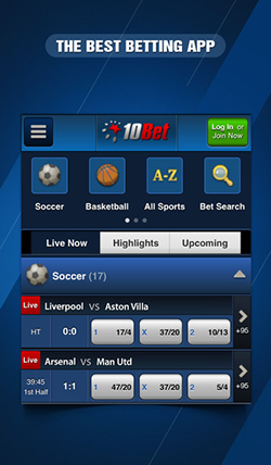 10Bet Mobile App Preview